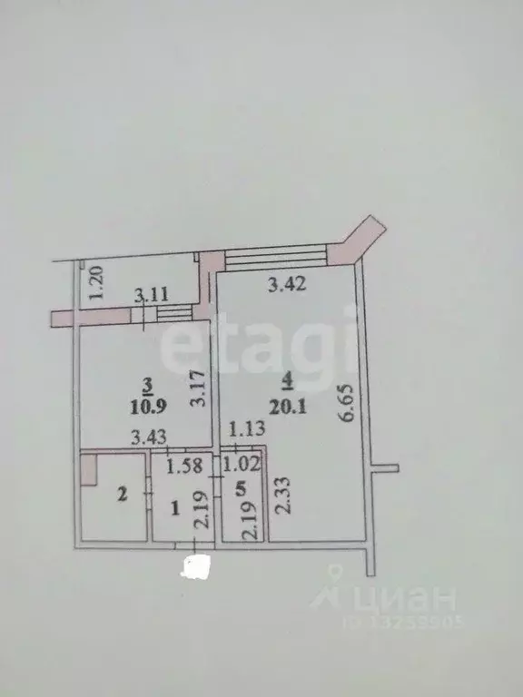 1-к кв. Липецкая область, Липецк ул. Бунина, 11 (41.0 м) - Фото 1