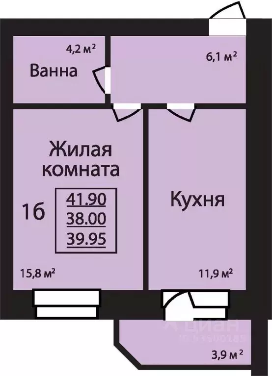 1-к кв. Тамбовская область, Тамбов ул. Имени С.И. Савостьянова, 3 ... - Фото 0