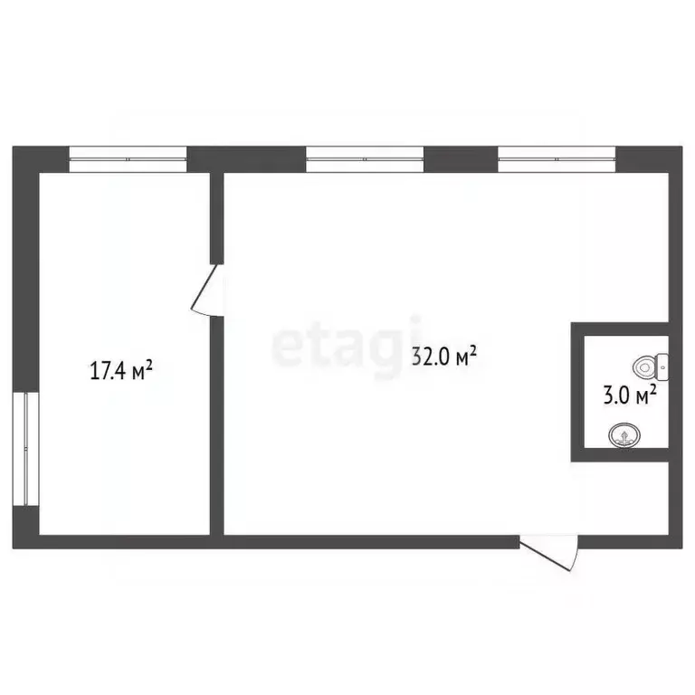 2-к кв. Архангельская область, Архангельск ул. Самойло, 12А (52.4 м) - Фото 1