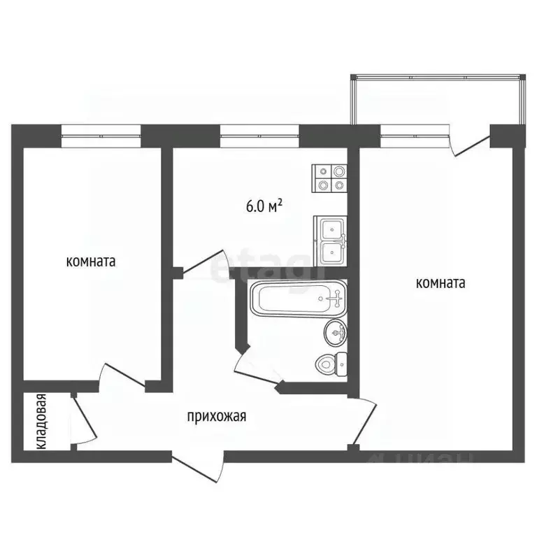 2-к кв. Камчатский край, Елизовский муниципальный округ, пос. ... - Фото 2