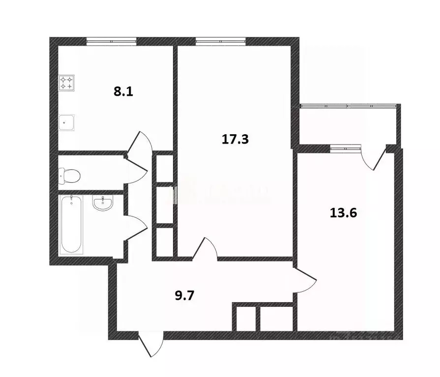 2-к кв. ямало-ненецкий ао, новый уренгой мирный мкр, 2/4 (54.1 м) - Фото 0