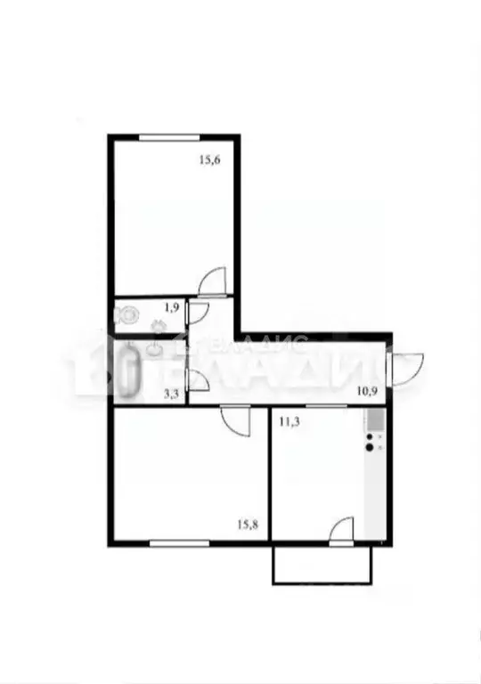 2-к кв. Калининградская область, Пионерский Южная ул., 7А (59.6 м) - Фото 2