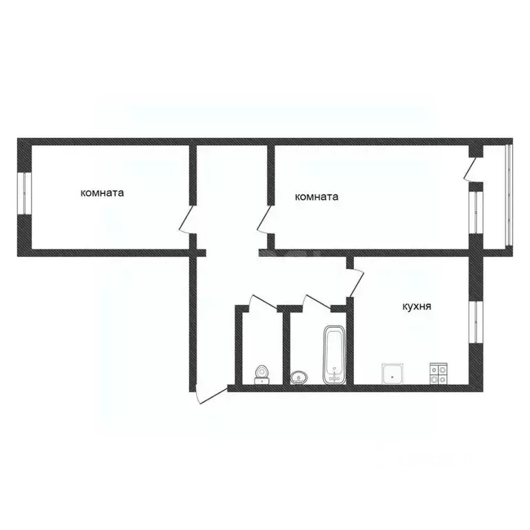 2-к кв. Ленинградская область, Кириши ул. Строителей, 24 (43.4 м) - Фото 2