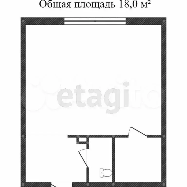 1-к. квартира, 18,3 м, 4/5 эт. - Фото 0