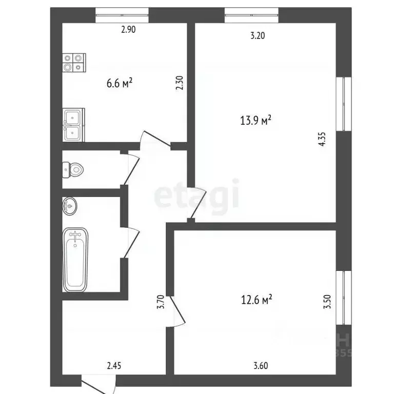 2-к кв. Алтайский край, Барнаул просп. Строителей, 24 (45.6 м) - Фото 2