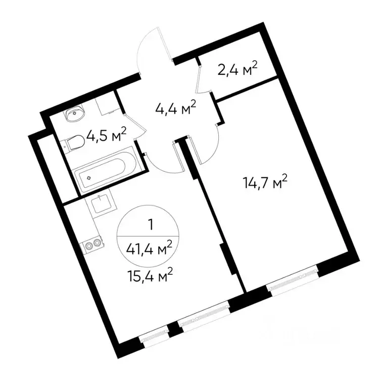 1-к кв. Москва Переделкино Ближнее мкр, 18-й кв-л,  (41.4 м) - Фото 0