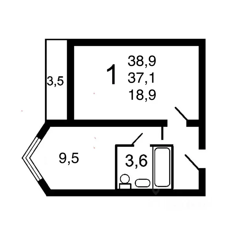 1-к кв. Московская область, Ленинский городской округ, Бутово пгт ... - Фото 2