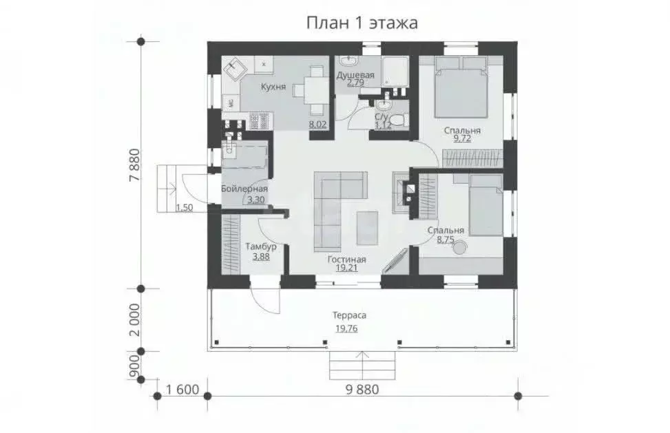 Дом в Курская область, Курский район, Моковский сельсовет, д. 1-я ... - Фото 2
