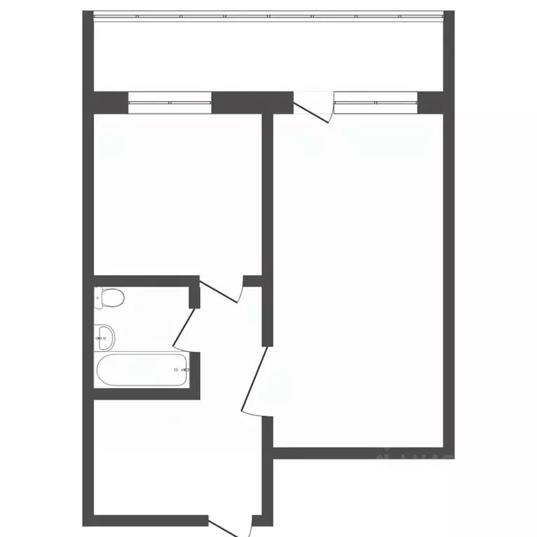 1-к кв. Томская область, Томск ул. 1-я Рабочая, 42 (35.0 м) - Фото 1