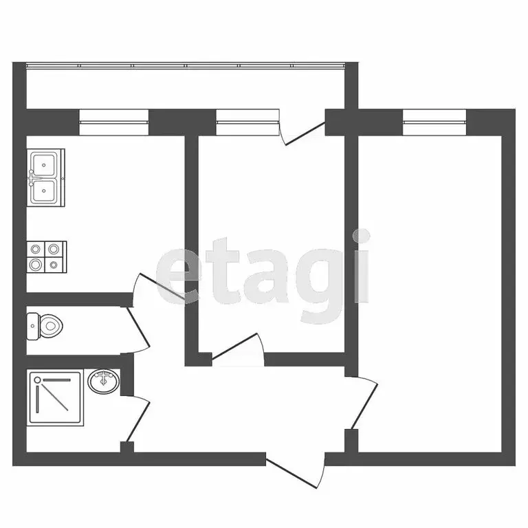 2-комнатная квартира: Тюмень, улица Федюнинского, 9 (46.6 м) - Фото 0