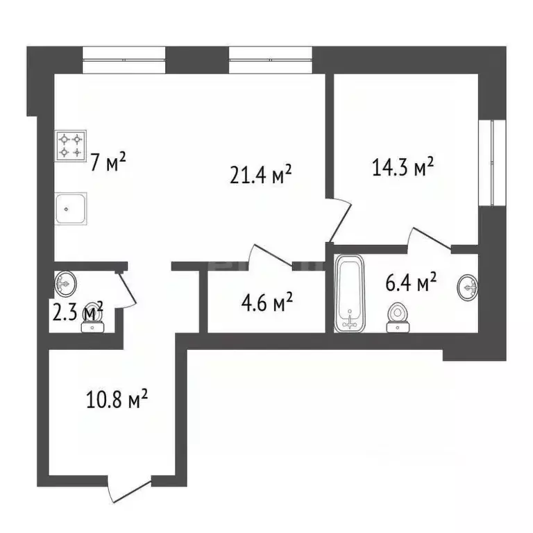 2-к кв. Красноярский край, Красноярск ул. Авиаторов, 4Г (64.3 м) - Фото 1