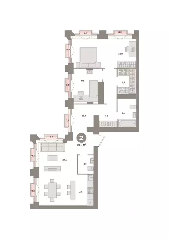 2-к кв. Москва Тагильская ул., 6/5 (91.0 м) - Фото 0