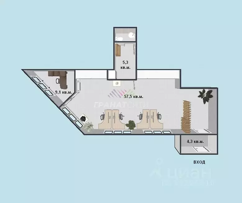 Офис в Омская область, Омск Пригородная ул., 23к3 (74 м) - Фото 1