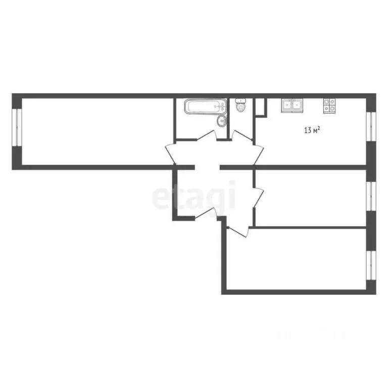 3-к кв. Ленинградская область, Кировск Набережная ул., 19 (66.0 м) - Фото 1