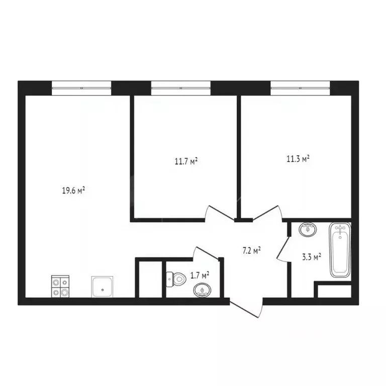 2-к кв. Тюменская область, Тюменский муниципальный округ, с. Горьковка ... - Фото 1