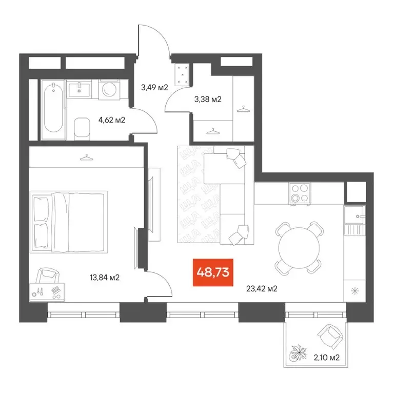 1-к кв. Новосибирская область, Новосибирск Академгородок мкр, ул. ... - Фото 1