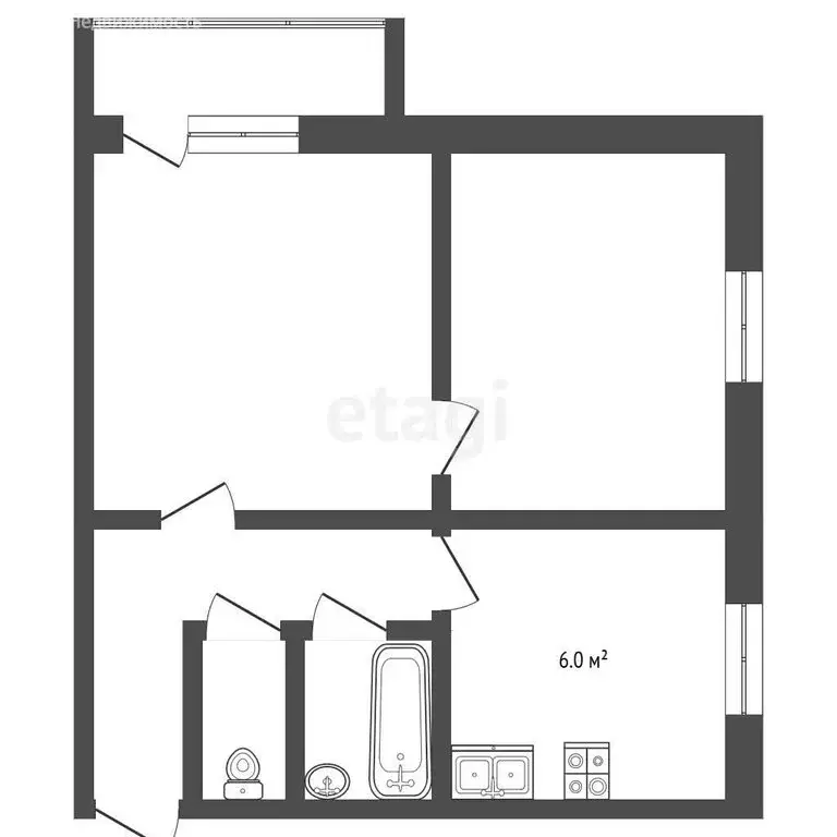 2-комнатная квартира: Муром, улица Льва Толстого, 20 (41.4 м) - Фото 0