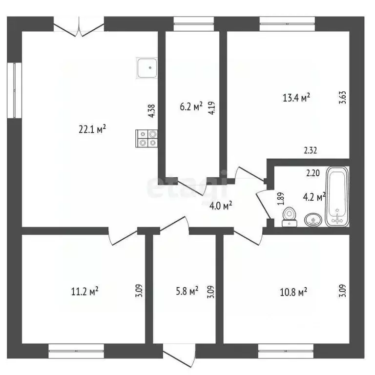 Дом в Тюменская область, Тюменский муниципальный округ, д. Ушакова ул. ... - Фото 1