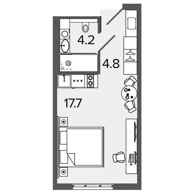 Квартира-студия: Санкт-Петербург, Ташкентская улица, 6к2 (26 м) - Фото 0