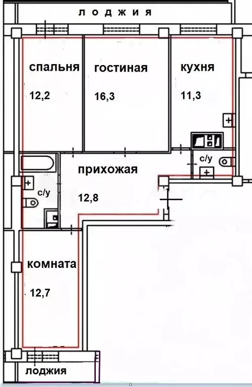 3-к кв. Пермский край, Пермь ул. 1-я Красноармейская, 5 (71.0 м) - Фото 1