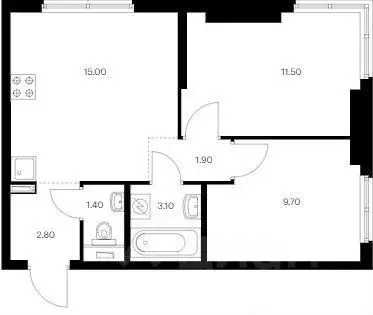 3-к кв. Москва ул. Добролюбова, 8к1 (46.0 м) - Фото 1