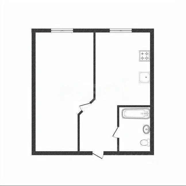 1-к кв. Татарстан, Казань Парковая ул., 22 (34.5 м) - Фото 2