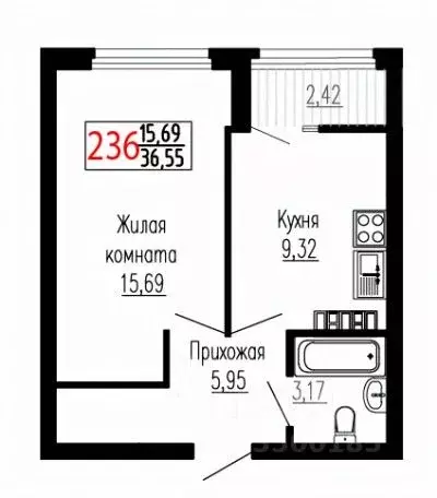 1-к кв. Свердловская область, Екатеринбург ул. Лыжников, 3 (36.5 м) - Фото 0