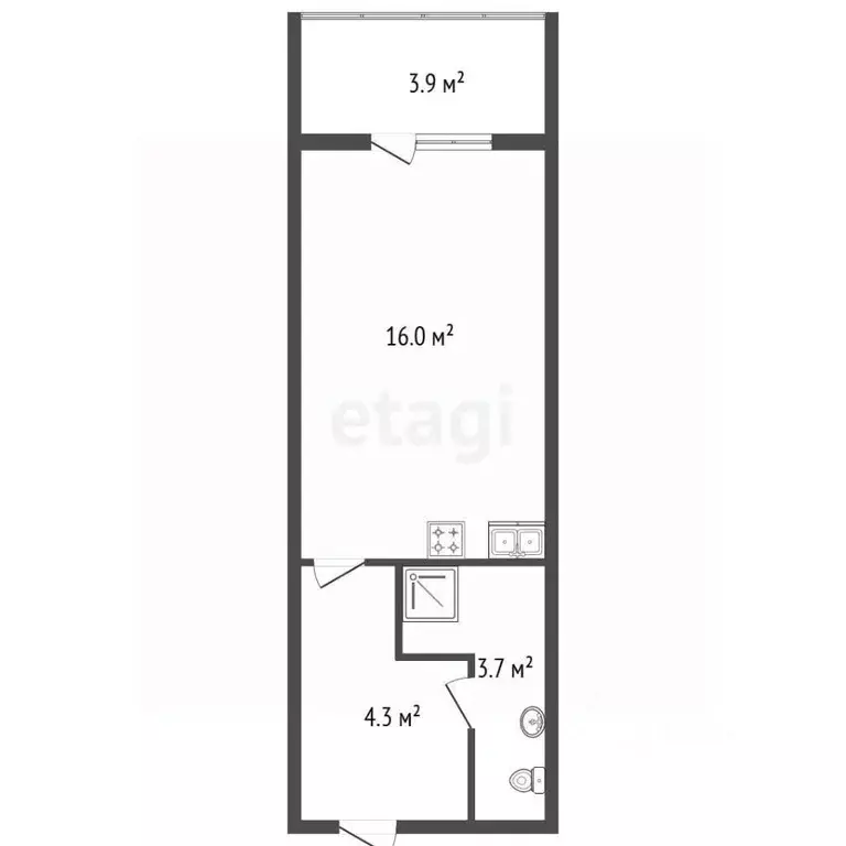 Студия Санкт-Петербург просп. Ветеранов, 171к5 (23.6 м) - Фото 2