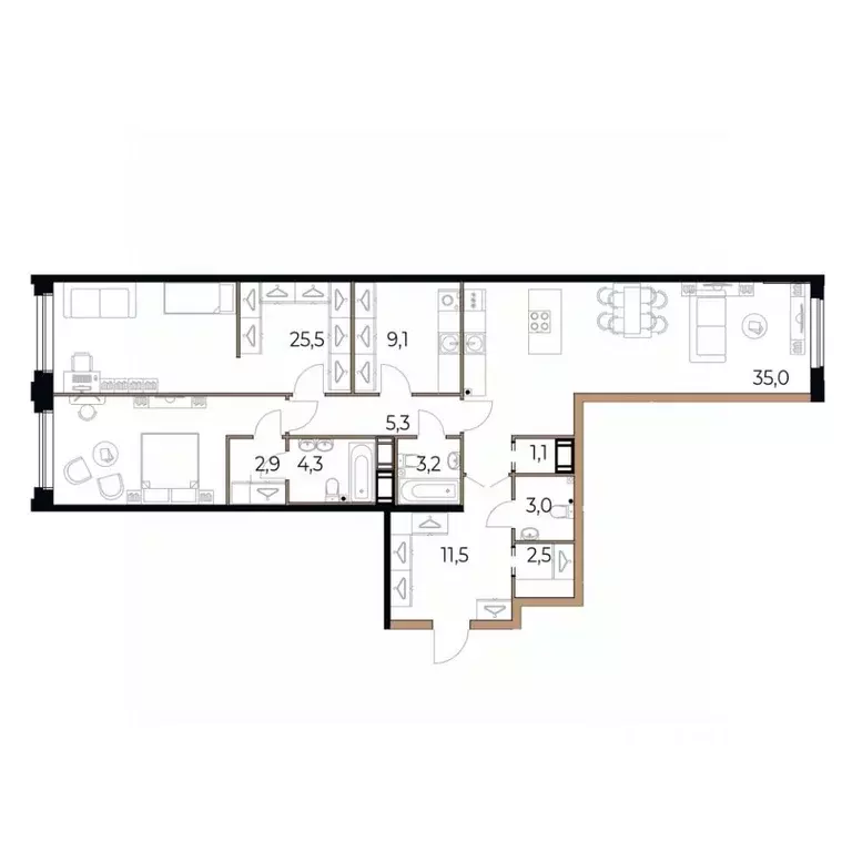 2-к кв. Вологодская область, Череповец Рыбинская ул., 69 (119.8 м) - Фото 1