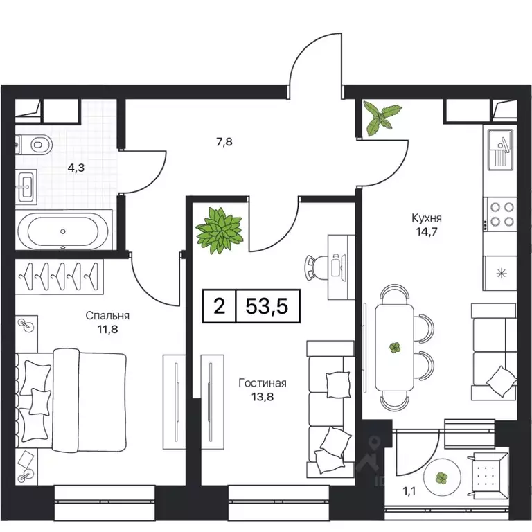 2-к кв. Московская область, Пушкино Пушкино Град жилой комплекс, к2 ... - Фото 1