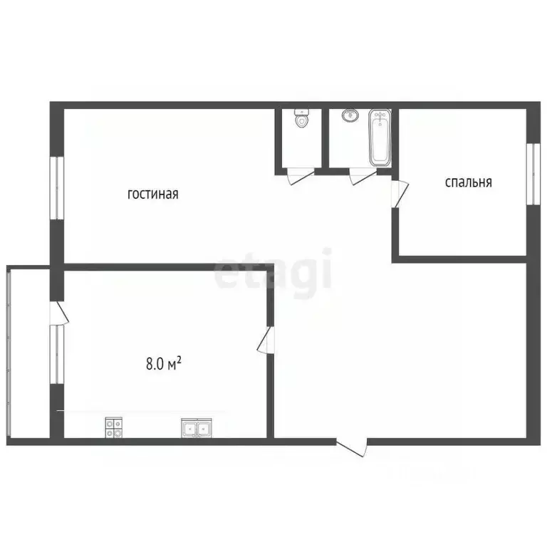2-к кв. Тамбовская область, Мичуринск ул. 7 Ноября, 7 (53.6 м) - Фото 1