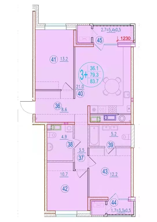 3-к кв. Астраханская область, Астрахань ул. Мусы Джалиля, 54 (83.7 м) - Фото 0