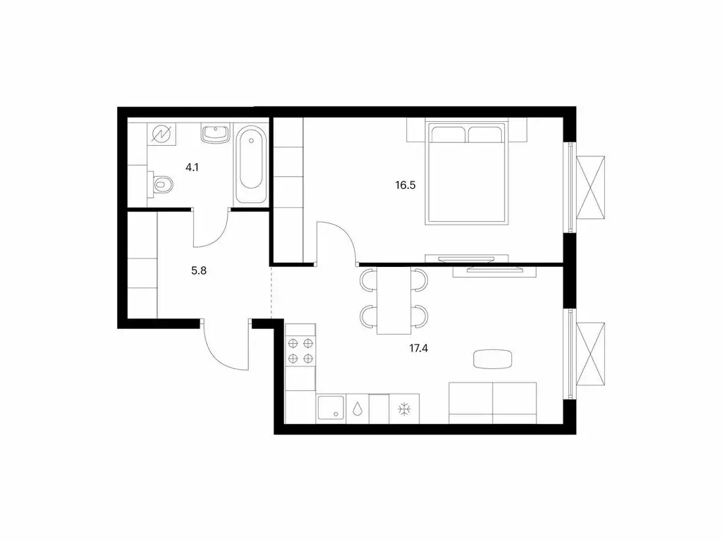 1-комнатная квартира: Мытищи, жилой комплекс Яуза Парк, к6 (43.8 м) - Фото 1