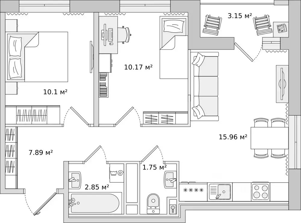 2-к кв. Ленинградская область, Всеволожский район, Свердловское ... - Фото 0