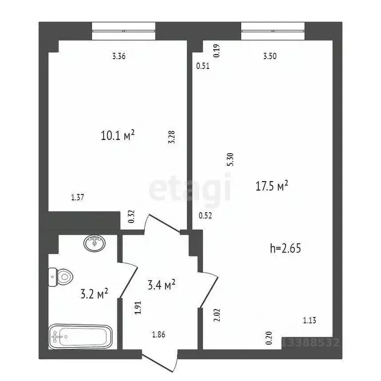 1-к кв. Красноярский край, Сосновоборск просп. Мира, 15 (33.0 м) - Фото 2