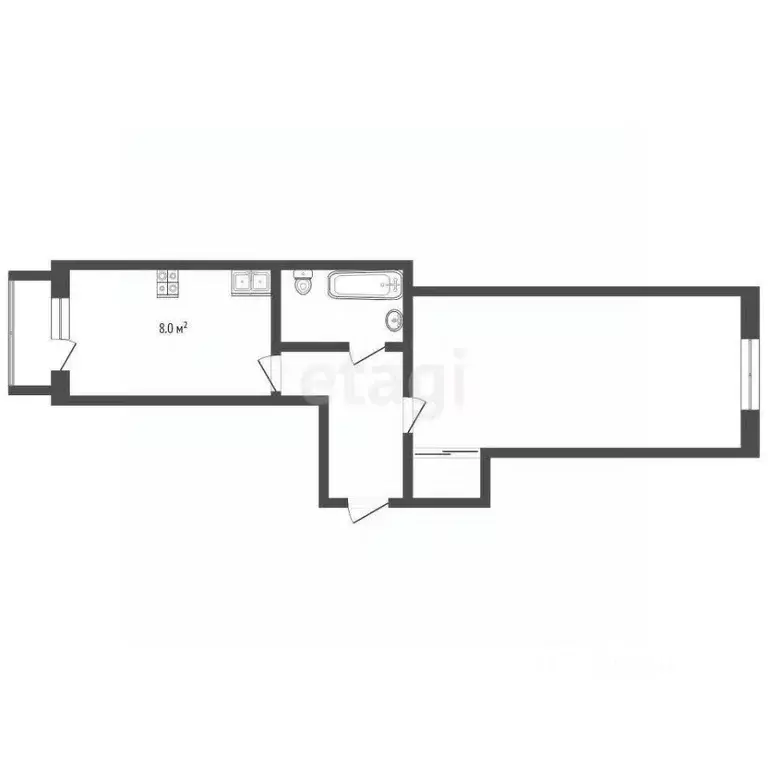 1-к кв. Тюменская область, с. Нижняя Тавда ул. Ленина, 16 (42.1 м) - Фото 2