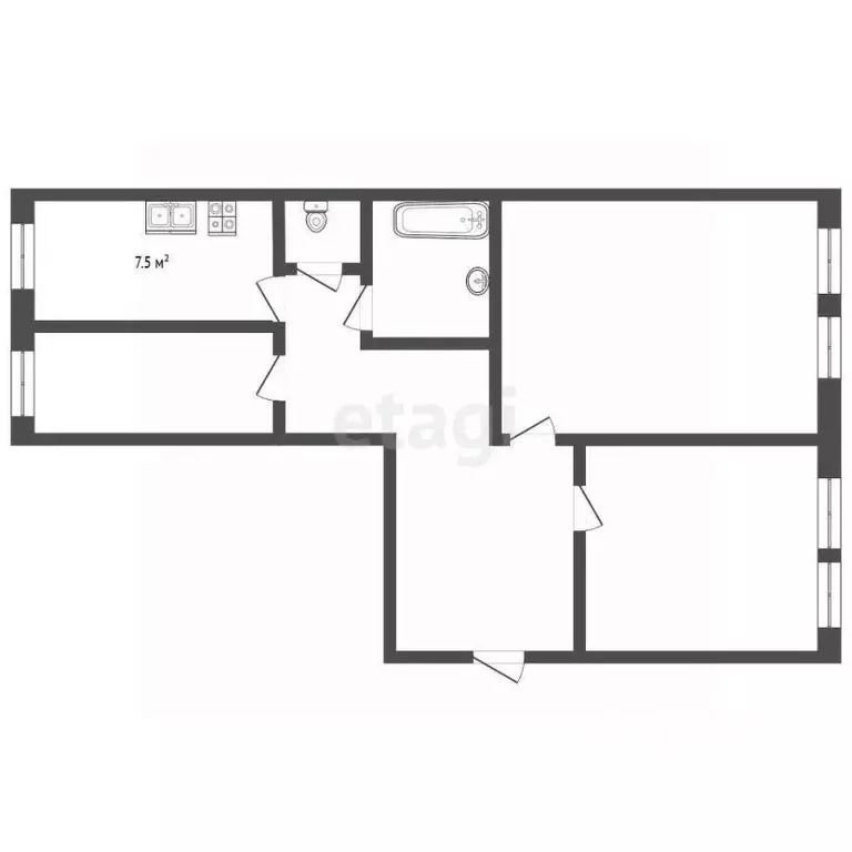 3-к кв. Владимирская область, Муром Московская ул., 32 (66.7 м) - Фото 1