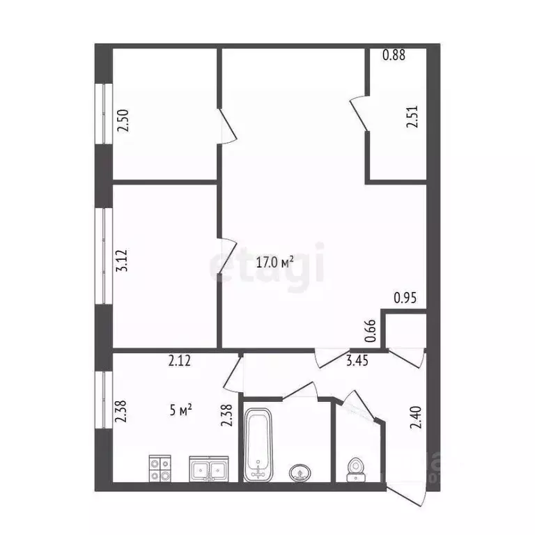 2-к кв. Санкт-Петербург просп. Тореза, 94К2 (44.4 м) - Фото 2