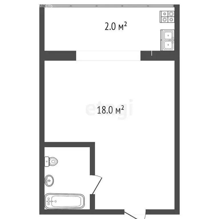 Квартира-студия: Ростов-на-Дону, улица Черевичкина, 91 (18 м) - Фото 0