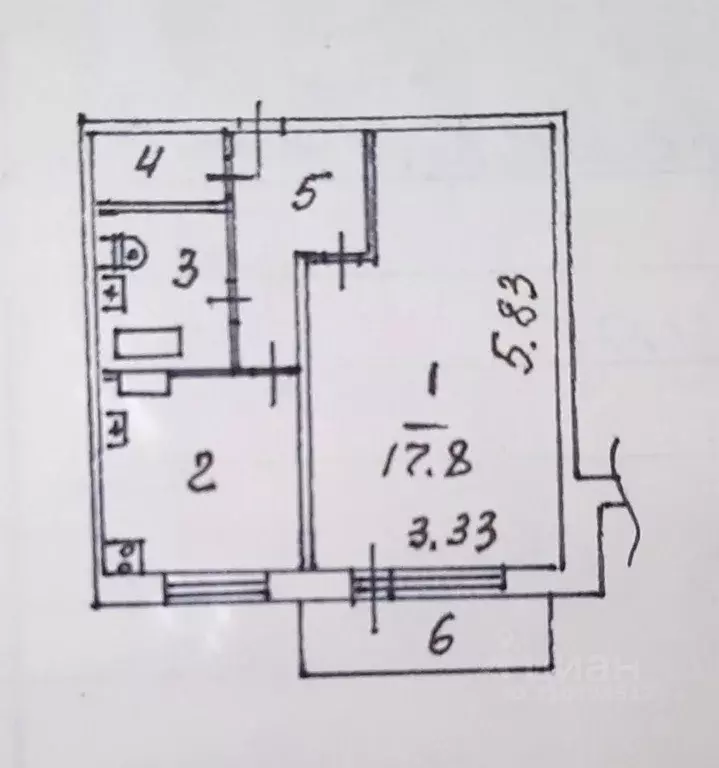 1-к кв. Ханты-Мансийский АО, Сургут ул. Крылова, 23 (35.8 м) - Фото 1