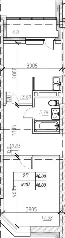Квартира-студия: Владивосток, улица Расула Гамзатова, 5к2/3 (48 м) - Фото 1