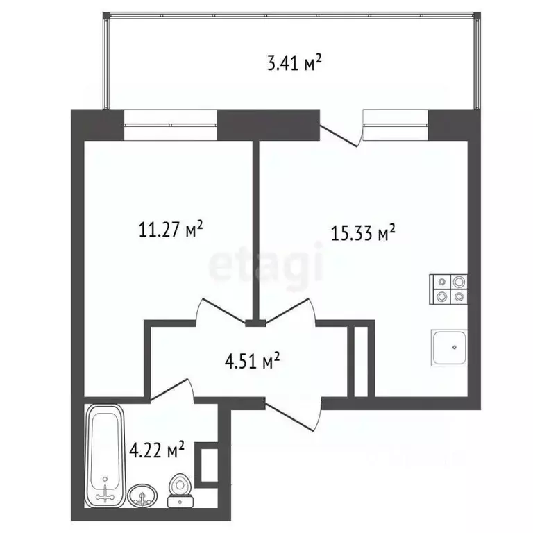 1-к кв. Архангельская область, Архангельск Ленинградский просп., 40к1 ... - Фото 0