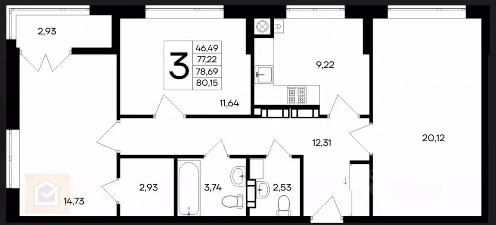 3-к кв. Крым, Евпатория ул. Согласия, 41 (80.15 м) - Фото 1