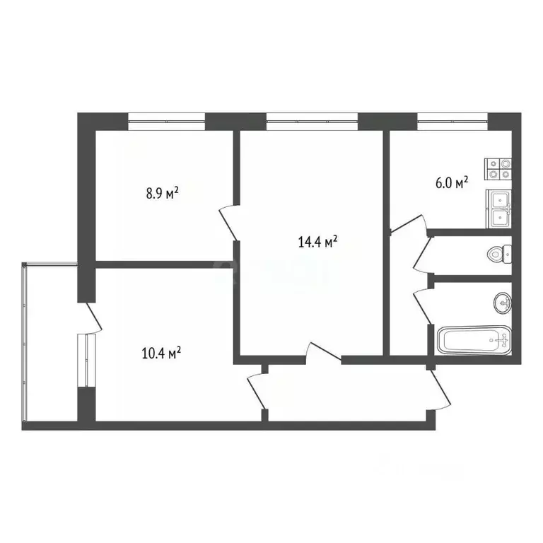 3-к кв. Москва Хабаровская ул., 18К2 (51.4 м) - Фото 2