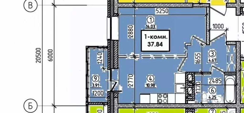 1-к кв. Иркутская область, Иркутск ул. Якоби, 10 (37.84 м) - Фото 2