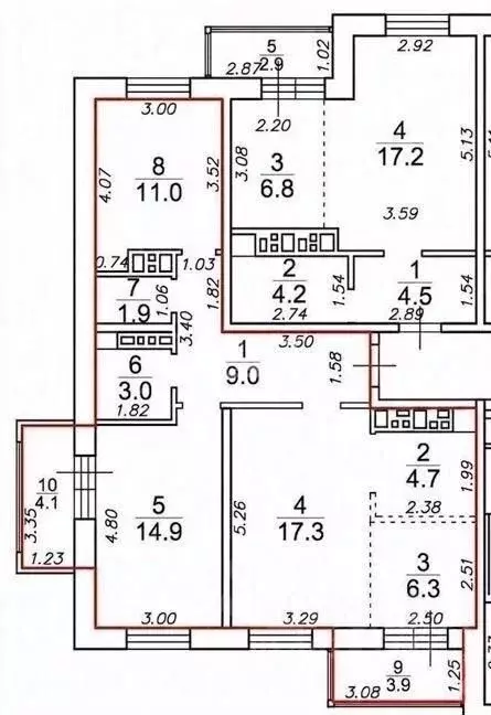 3-к кв. Иркутская область, Иркутск ул. Румянцева, 48 (68.1 м) - Фото 2