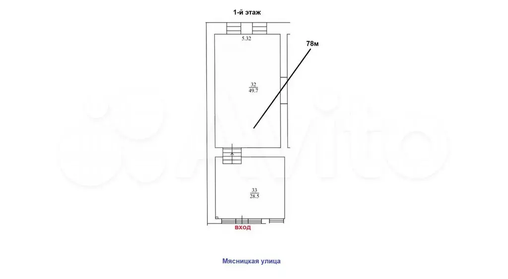 78 м2 аренда помещения ул. Мясницкая - Фото 0