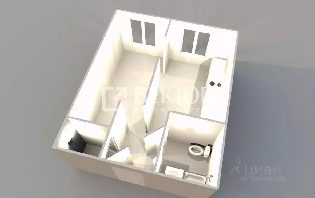 1-к кв. Костромская область, Кострома Окружная ул., 51А (38.0 м) - Фото 2