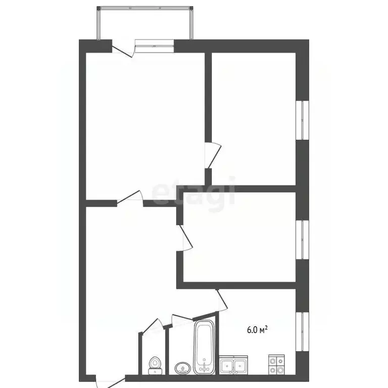 3-к кв. Хабаровский край, Ванинский район, Октябрьский рп ул. ... - Фото 2