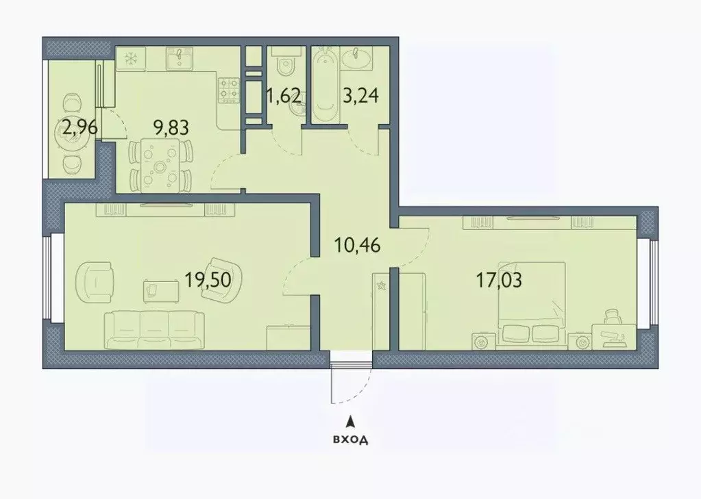 2-к кв. Брянская область, Брянск просп. Станке Димитрова, 67к7 (63.16 ... - Фото 1